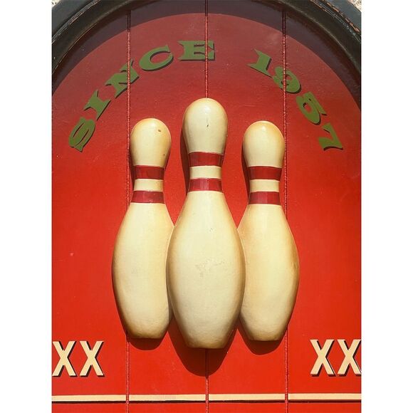 Vintage 2006 Rock & Bowl Lanes 3D Wall Art Plaque Retro Decor for Game Rooms Den - Picture 2 of 4